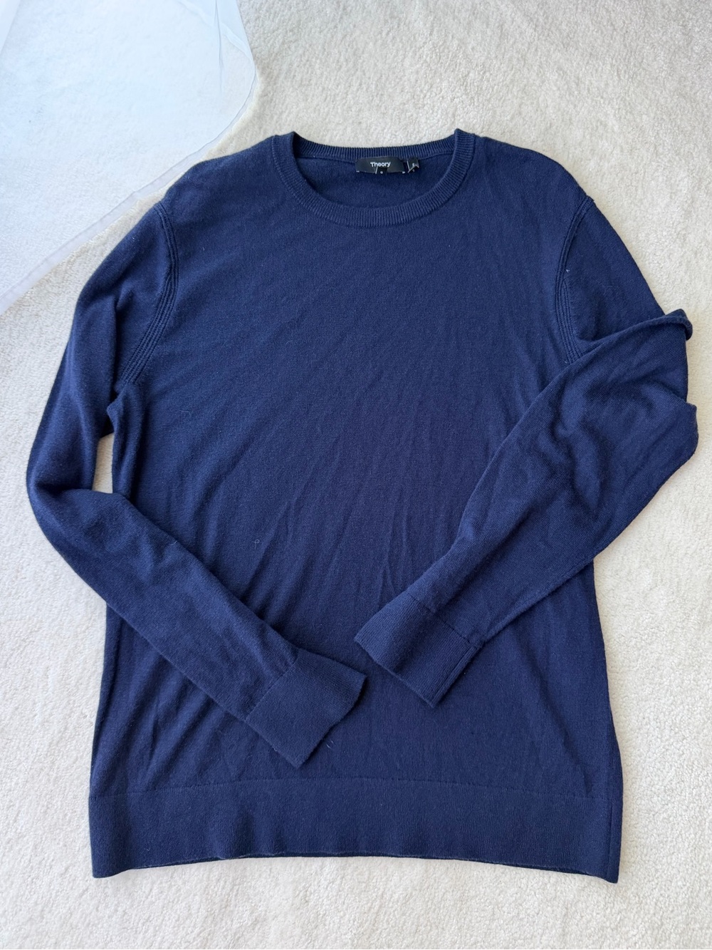 Theory Men’s Cashmere Wool Navy Blue Crewneck Sweater